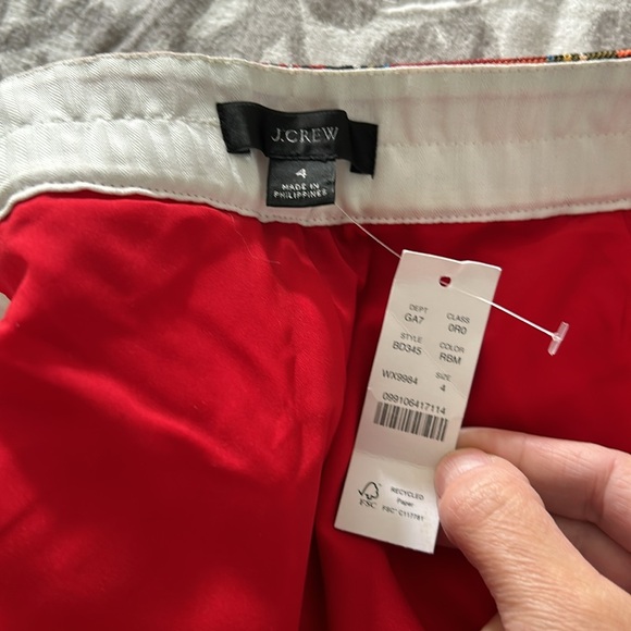 NEW J. Crew Red Tartan Plaid Wool Lined Pants Sz 4 - Picture 5 of 7